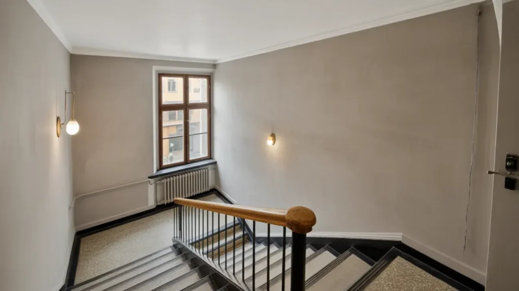 trapphusrenovering med m lning och belysning i bostadsr ttsf rening p s dermalm stockholm